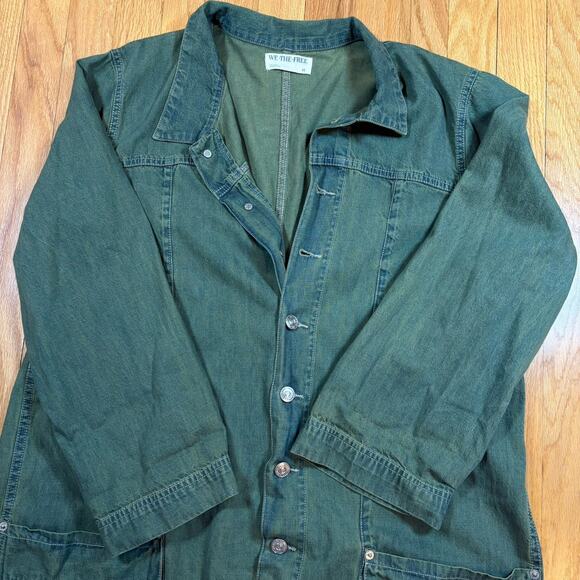 Free People We The Free Margarita Jumpsuit Women’s Size Medium Faded Green Wide - Picture 11 of 16